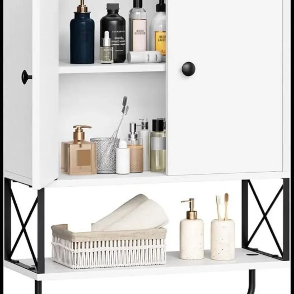 Bathroom Wall Cabinet with 2 Door and Adjustable Shelf, Farmhouse Medicine Cabin